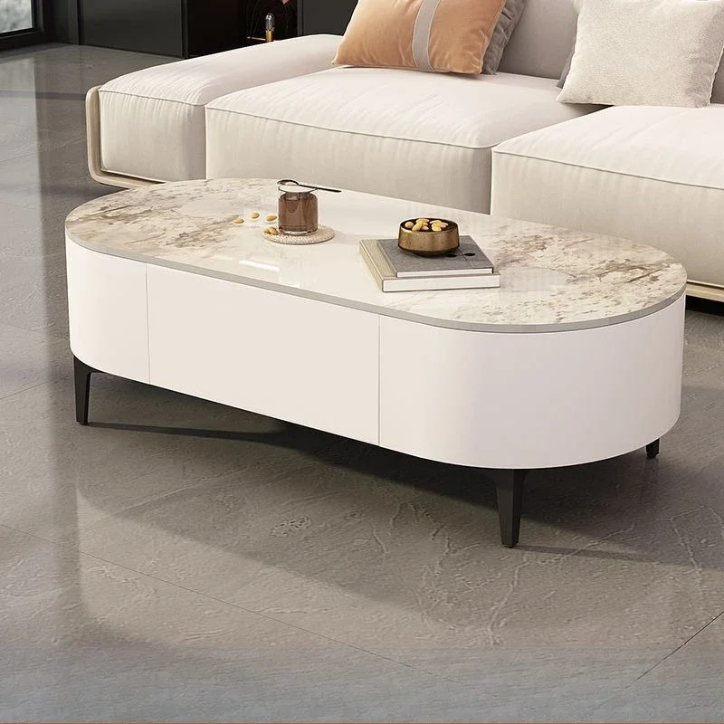 Modern Simple Coffee Table Living Room Floor Cheap Oval Organizer Side Table Funky Necklace Relaxing Couchtisch Trendy Furniture