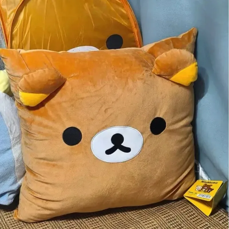 

Мультяшная квадратная подушка Rilakkuma, большая плюшевая кукла, диванная подушка, мягкая удобная подушка для спальни, офисный работник, обеденный перерыв, подушка, игрушка в подарок