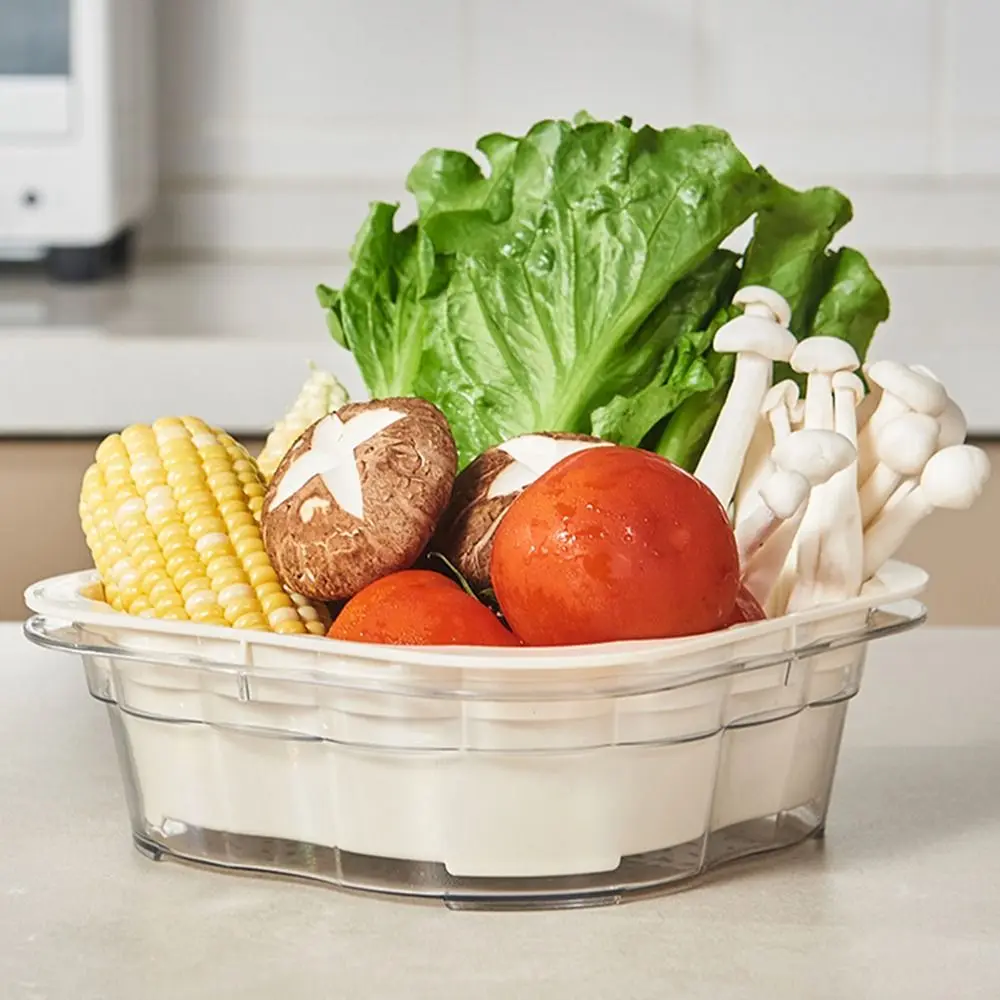 

2/5Pcs Creative Fruit Drainer Basket Set Space-Saving Square Vegetable Washing Basin Reusable Household Multilayer Washing Bowl