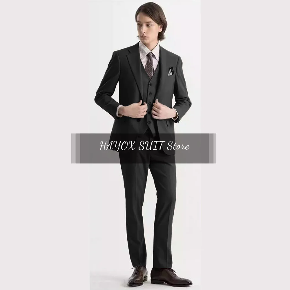 Elegant Man Suit Full Men's Suits Groom Dress Casual Commuting Slim Fit Design Three Piece Suit Men Black Suits for Wedding 2023