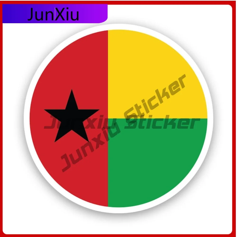

Round Guinea-bissau Flag Stickerwaterproof Outdoor Decalsgnb Anime Laptop Waterproof Vinyl Decal For Toilet Seat Fun Fun Outdoor