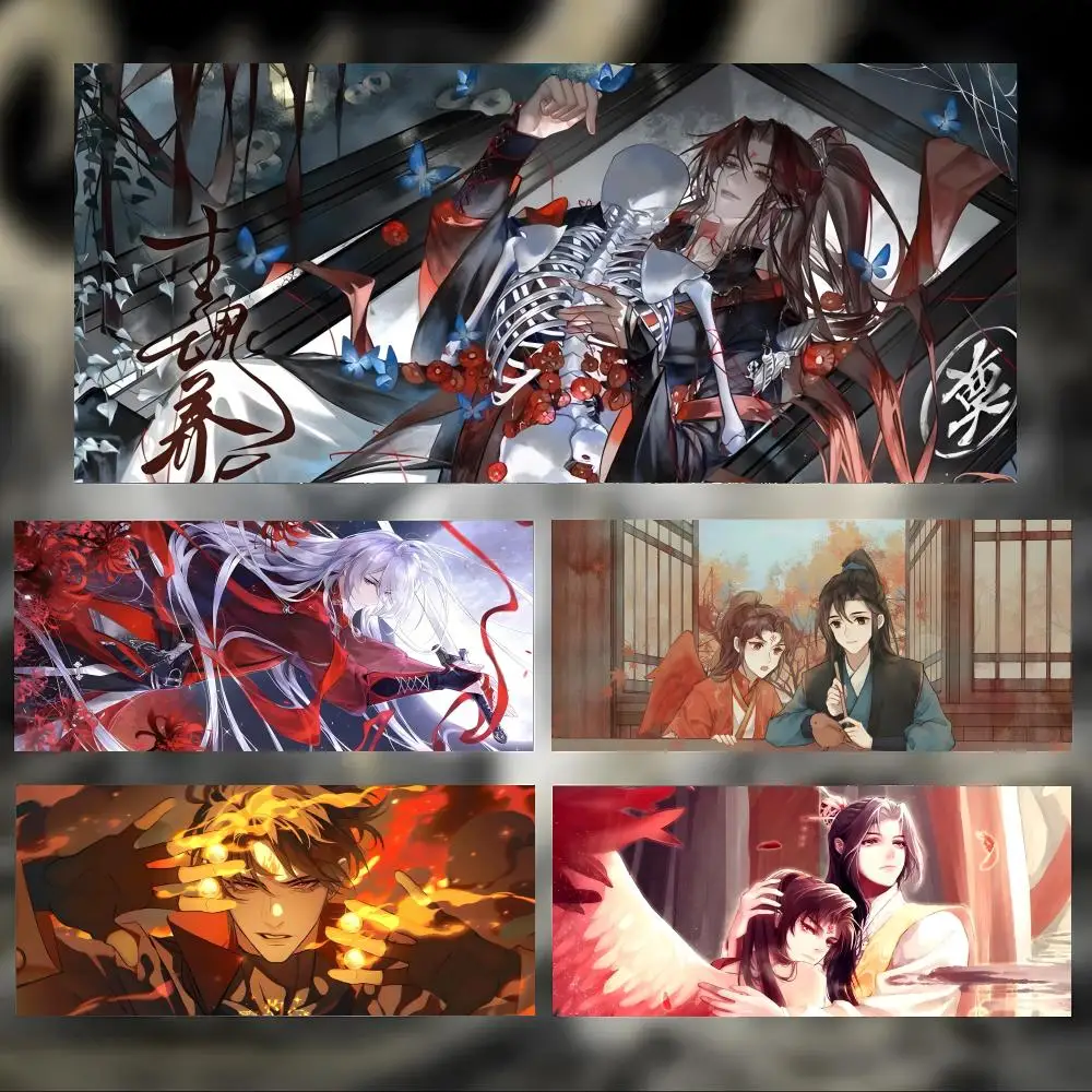 Tapis de souris de jeu pour PC, grand et épais, avec bords cousus, motif Anime Fantasy D-Drowning Sorrows in Raging Fire