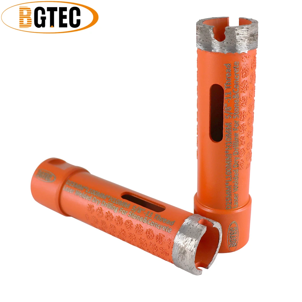 BGTEC 2pcs Dia20~100mm Diamond Drilling Crown Core Bits Brazed Protection 5/8