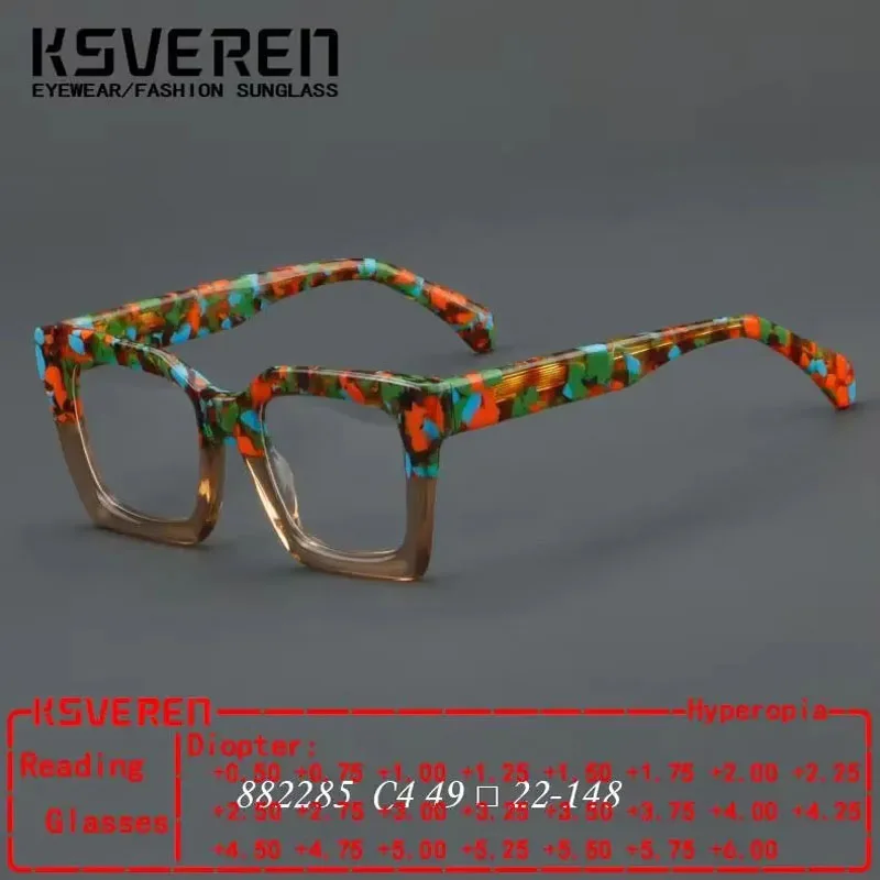 KSVEREN Mode Bunte Acetat Optische Brillen Rahmen Frauen Lesebrille Männer Rezept Brillen Presbyopie Leser