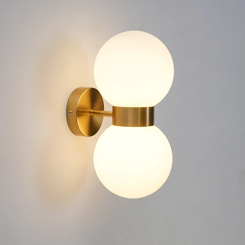 

Настенный светильник Nordic Milky White Ball Glass для спальни, современный простой настенный светильник для дома, декоративное освещение для гостиной