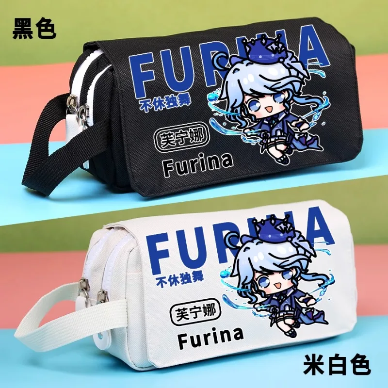 

Gs Impact Game Anime Cos Eula Xiao Zhongli Ganyu Tartaglia Etc. 2025 Unisex Simple Cartoon Printed Canvas Pencil Case Gift