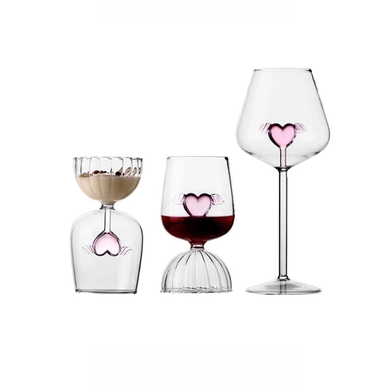 

Creative Heart-shaped Red Wine Glass Set Highball Glass High-end Gifts Wine Accessories Wine Accessories for Bars Restaurants
