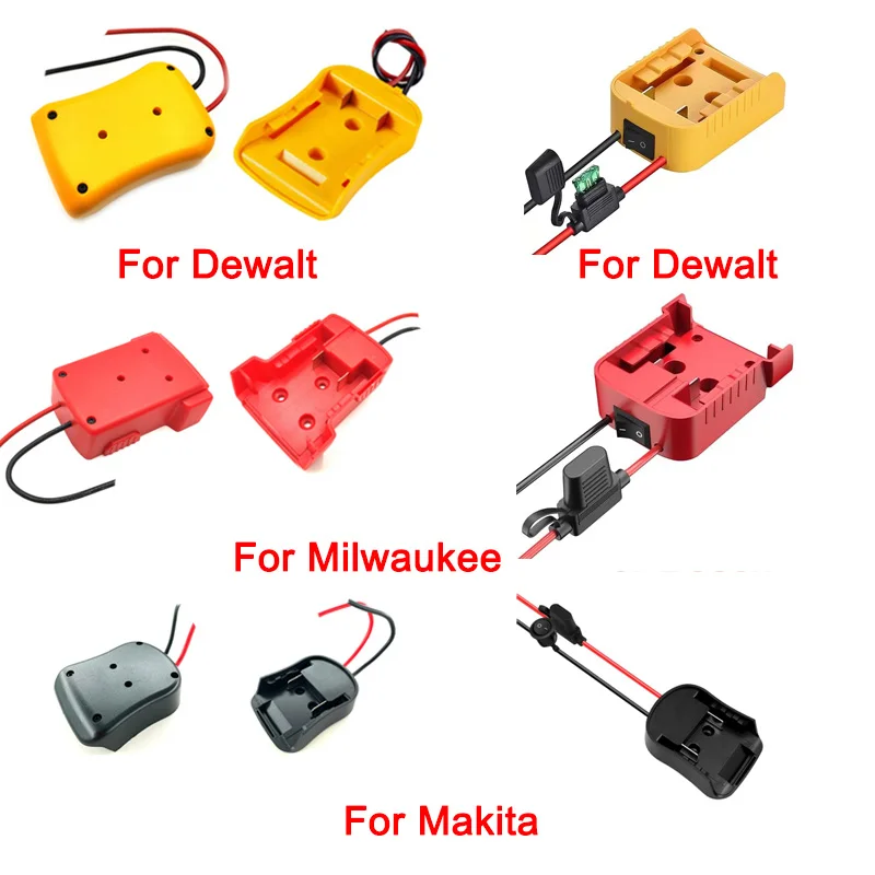 Convertidor adaptador de batería para Makita Dewalt Milwaukee, 14,4 V, 18V, 20V, batería de iones de litio, herramienta eléctrica DIY, convertidor de batería