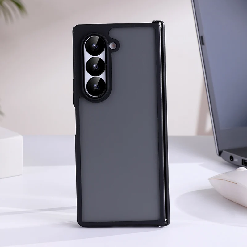 For Samsung Galaxy Z Fold 7 6 5 4 Case Matte Skin Friendly Transparent Hinge Folding Shockproof Protective PC Cover Accessories