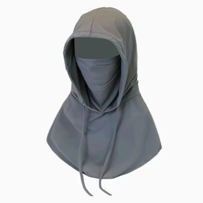 غطاء رأس صيفي للحماية من أشعة الشمس من الحرير الجليدي، حماية من الأشعة فوق البنفسجية، حماية كاملة للوجه والرقبة، ثلاثة في واحد، قناع الشمس، أدوات العناية بالوجه