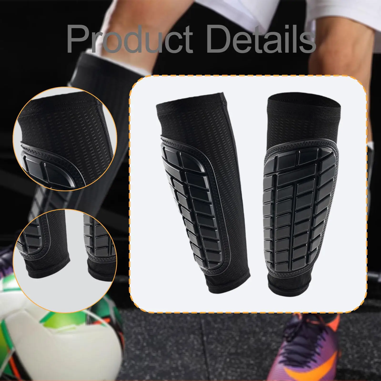 واقي ساق كرة القدم لكرة القدم، أكمام ساق قابلة للتنفس، مرنة ومتعددة الاستخدامات ومريحة #5