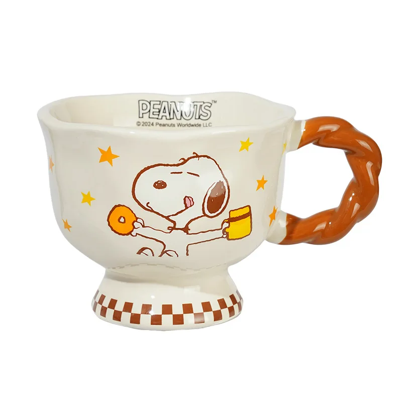 Genuine Licensed Snoopy Cute Cartoon Ceramic Couple Mug High Appearance Level Household Cup for Coffee Milk Daily Drinking