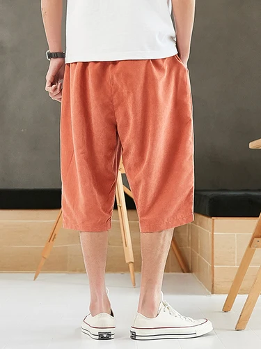 Imagen 2 del producto Pantalones Harem de verano de talla grande para hombre, pantalones cortos para correr, pantalones holgados informales hasta la pantorrilla de estilo chino, pantalones Capris para hombre 8XL