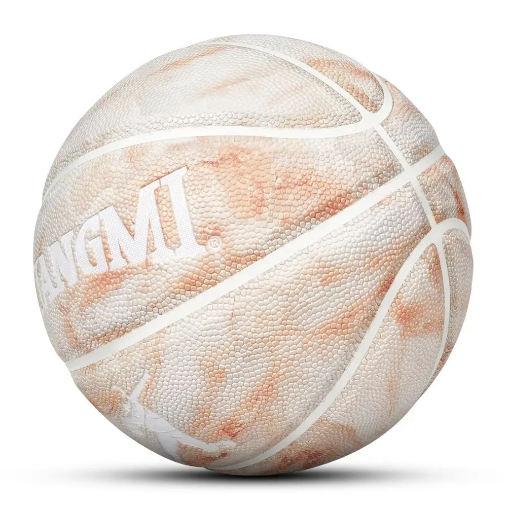 Kuangmi 오리지널 스트리트 볼 대리석 정맥 PU 가죽 농구, 게임 훈련, 실내 야외 스포츠 장비, 사이즈 7