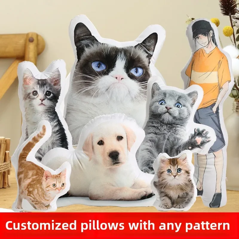 Pet throw pillow DIY custom cat dog pillow can print photos to customize humanoid simulation special-shaped doll