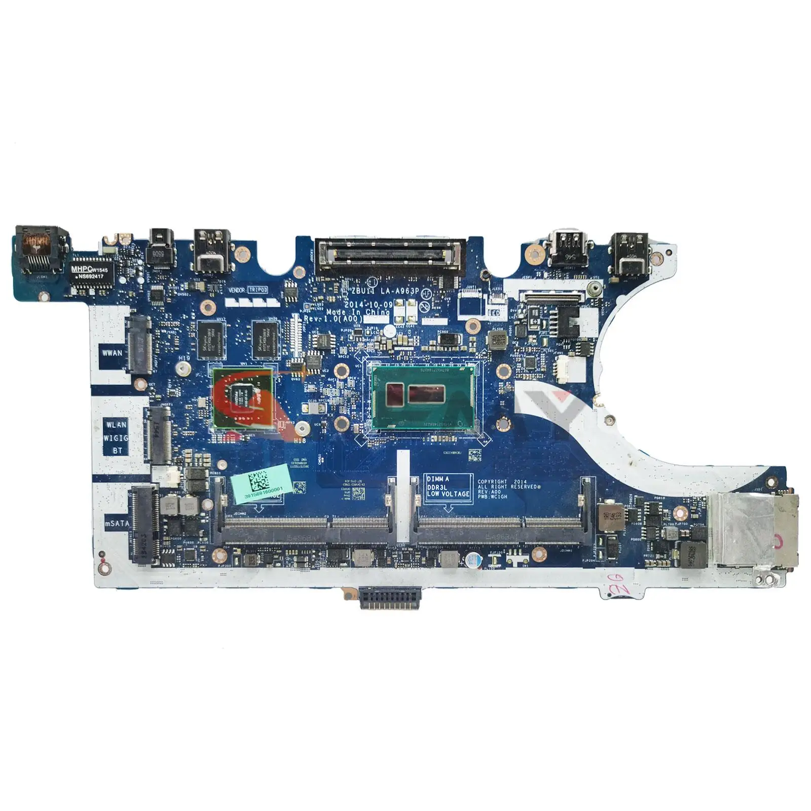 Imagem -02 - Placa-mãe Portátil Zbu11 La-a963p para Dell Latitude E7450 7450 Cn074g70 0kvr03 com Cpu i5 I75th Gen 840m 2g 100 Testado