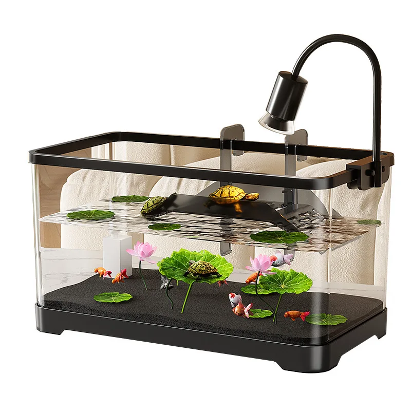 

Резервуар для кормления черепахи, новый дом, небольшая гостиная, экологический ландшафтный дизайн, стол для подъема и скалолазания, фильтр, генератор кислорода