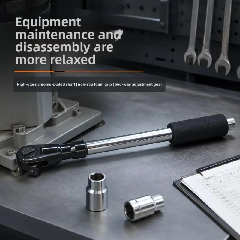 1/2 Inch Drive Extended Pneumatic Ratchet Wrench Multifunctional with Lengthened Socket Adapter Heavy Duty Fastening Tool