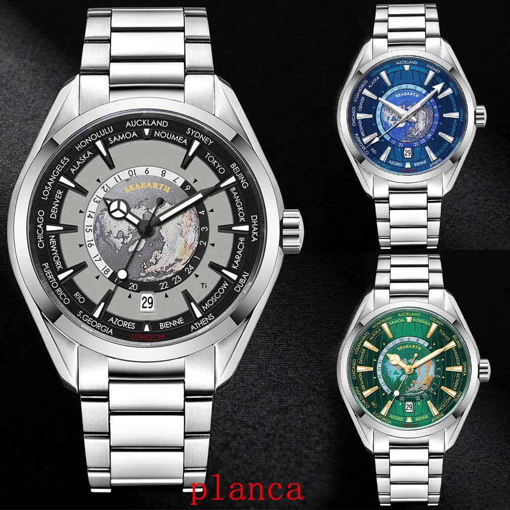 Reloj de pulsera mecánico luminoso de 41 mm con movimiento automático NH35 Reloj de hombre de cristal de zafiro
