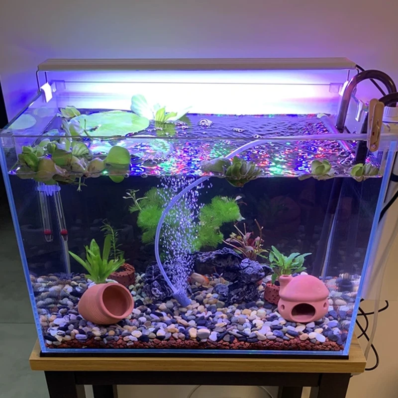 Aquarium LED Fischbecken-Beleuchtung, 3-Farben Vollspektrum Einstellbare Wasserpflanzen-Lampe, Teleskopische Clip-On-Leuchte für 18-75cm Aquarien – Detail 12