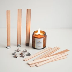 New Double Layer Wood Candle Wicks With Base Candle Wick Core For Homemade Candle Making Supplies Soy Parffin Wax Wood Chip Wick