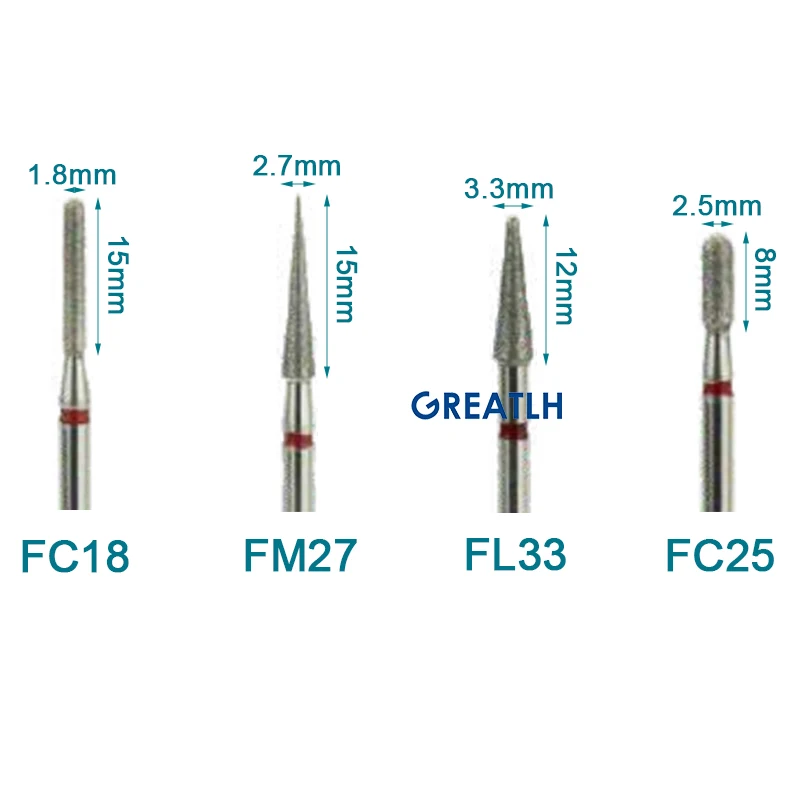 Diamant bohrer hp fine dental lab schleifen dental instrument 10 teile/satz