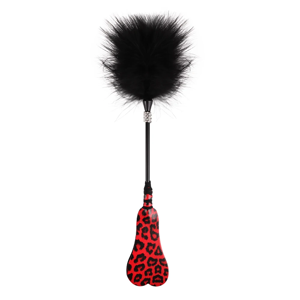 Faux Leather Feather Tickle BDSM Flogger Paddle Fetish Whip Adult Sex Toys for Women and Couples