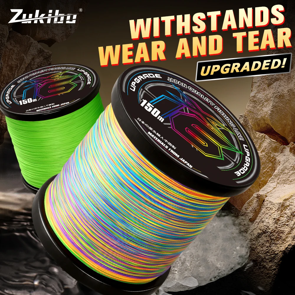 

ZUKIBO 16 Strands 1000M 500M 300M 100M Hollow Core PE Braid Extremely Strong Japan Smooth Braided Fishing Line MultiColor Green