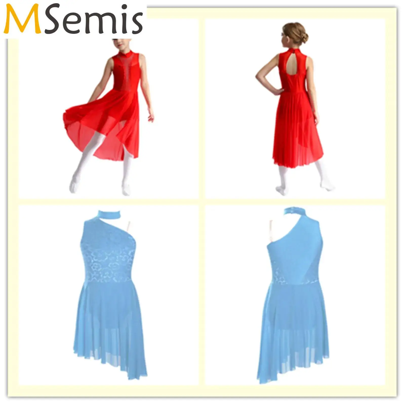 

Kids Girls Gymnastics Artistic Figure Skating Dresses Lyrical Jazz Latin Dance Costume Ballet Modern Contemporary Leotard Dress