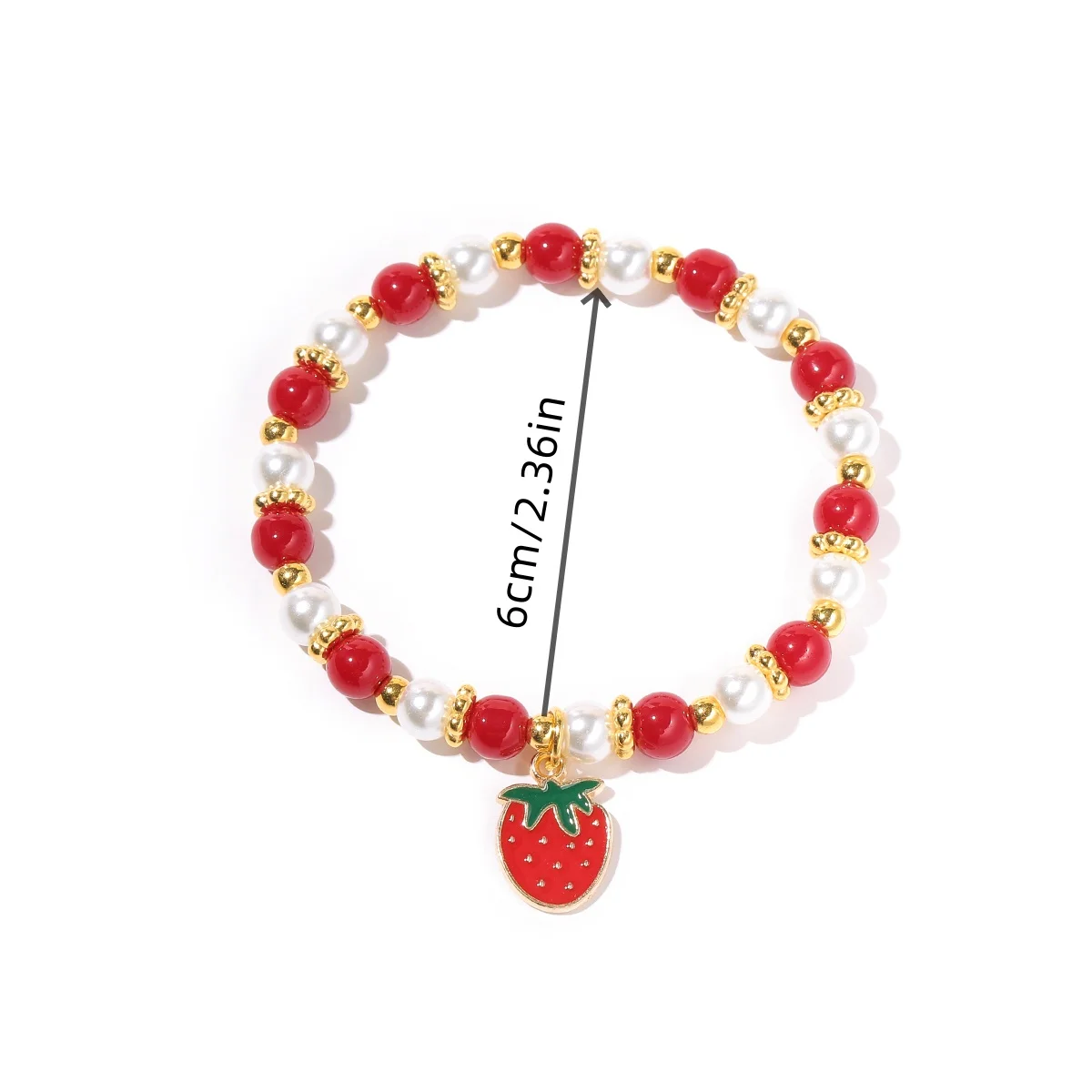 6 قطعة/المجموعة الفراولة الكرز سحر سوار مجموعة للنساء الفتيات الخرز مطاطا قابل للتعديل سوار مجوهرات هدايا