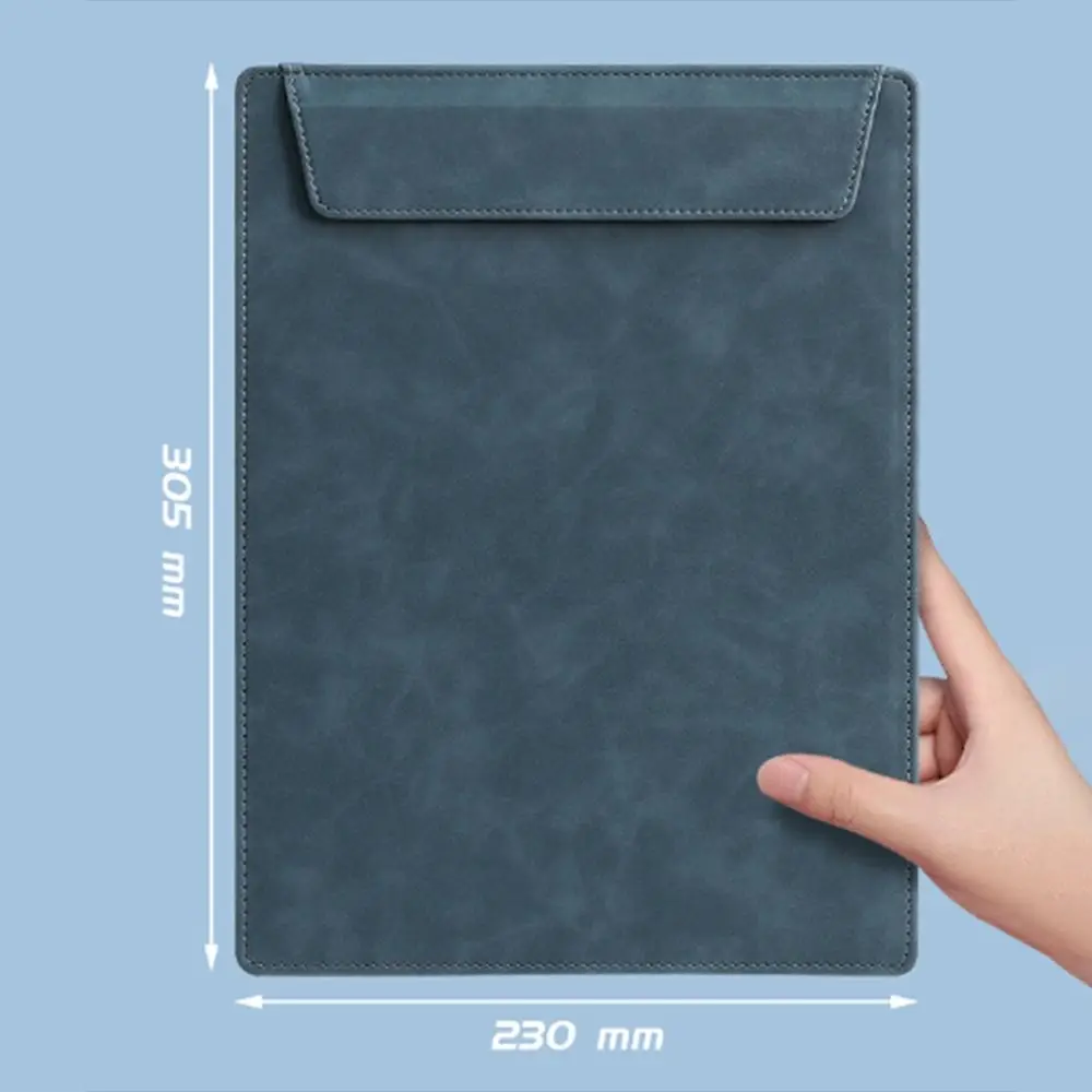 Multifunctional A4 Leather Magnetic Buckle Folder PU Leather Large Capacity Document File Waterproof Thickened Signature Clamp