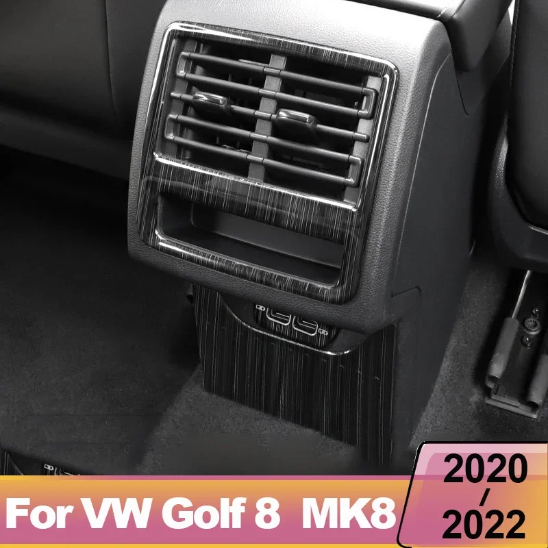 Car Rear Air Conditioning Vent Outlet Cover USB Charging Port Sticker For Volkswagen VW Golf 8 MK8 2020-2022 2023 Accessories - view 3