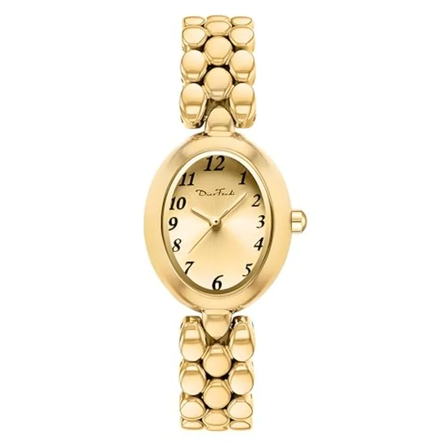 

Women's Gold Quartz Watch Updated Small Luxury Wristwatch with Stainless Steel Band, Stylish Casual Bracelet, and Included Tool