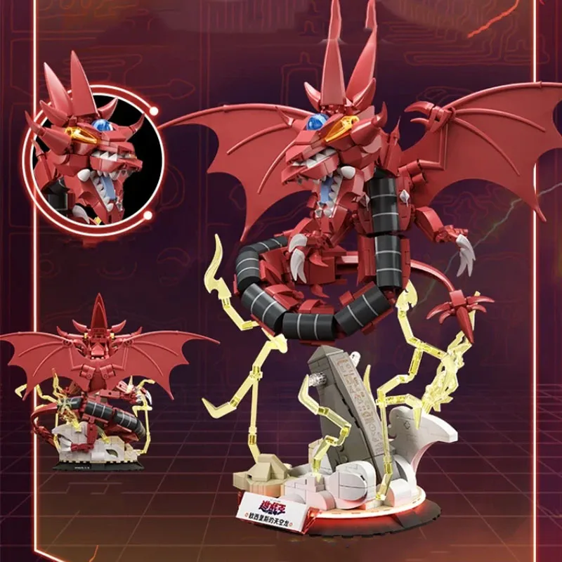 Anime Yu-Gi-Oh Card of God Slifer The Sky Dragon Obelisk The Tormentor Building Blocks assemblaggio giocattolo ornamento modello regalo di compleanno