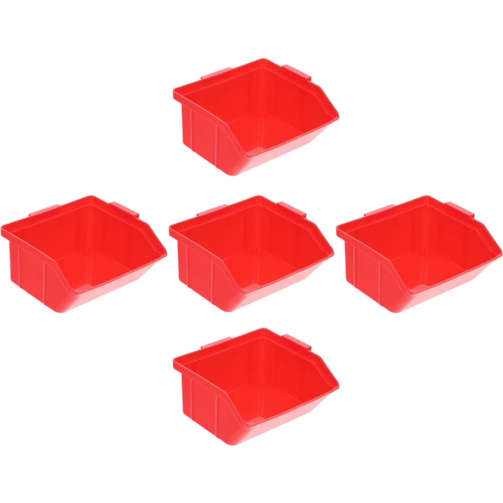 Organizador de peças de plástico abs, 5 peças, empilhável, caixas de armazenamento para ferramentas, garagem, oficina, peças pequenas, organizador de galpão de armazenamento