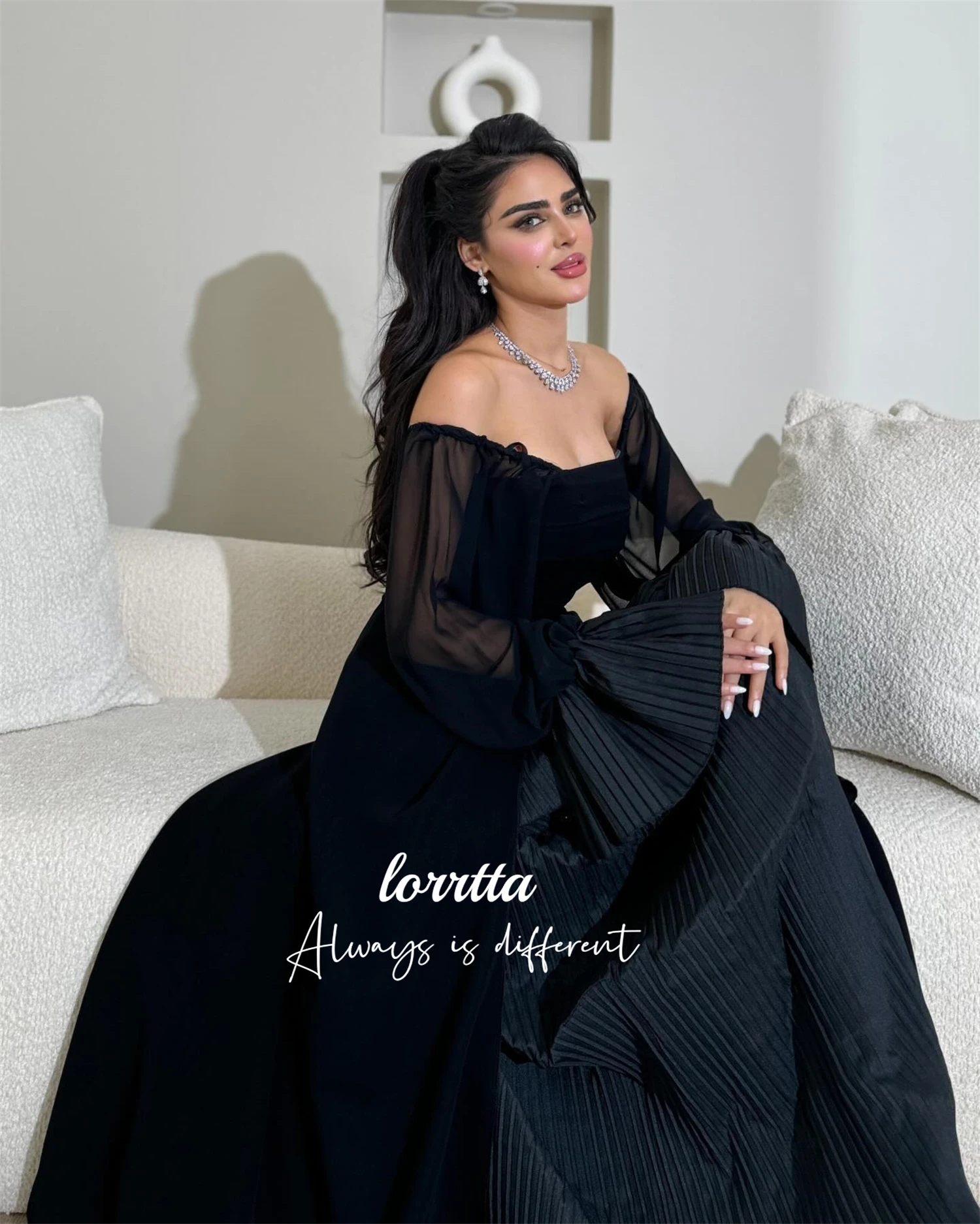 

Lorrtta Long Sleeves Luxury Evening Dresses 2025 Women's Dress Robe Grace Robes De Cocktail Special Occasion Dresses Customized