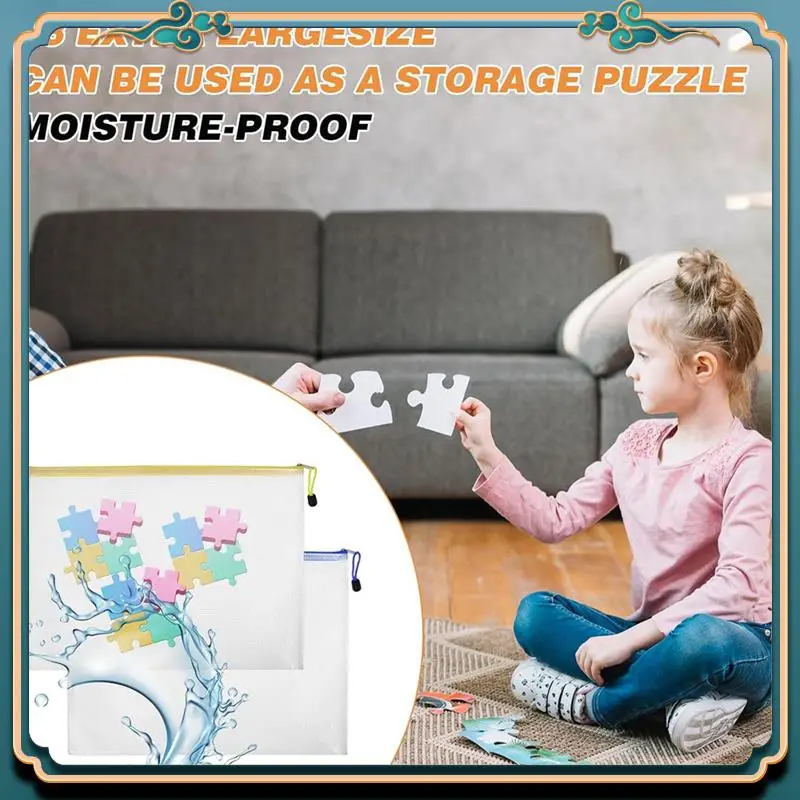 (ใหม่)-ตาข่ายซิปกระเป๋ากระเป๋า 8 สีReusable Clearกระเป๋าเดินทางสําหรับจัดระเบียบเกมกระดานOffice Home School Supply