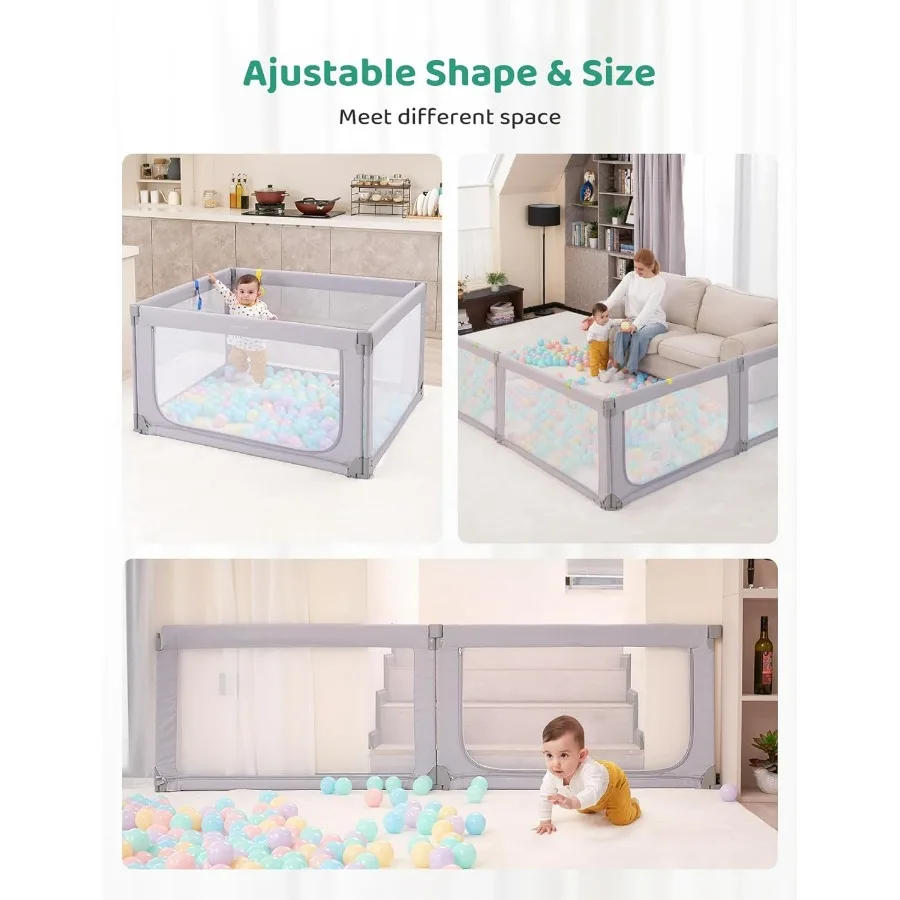 Foldable Baby Playpen Small Playpen for Babies and Toddlers Baby Play Pen with Safety Gate Corrales para Bebes Adjustable Porta