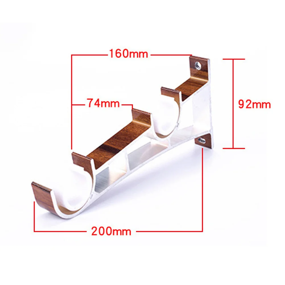 2 قطعة قضيب الستارة قوس مزدوج المعادن الدورية قوس مستقرة جدار جبل الناقل للستائر الثقيلة قضبان الستائر