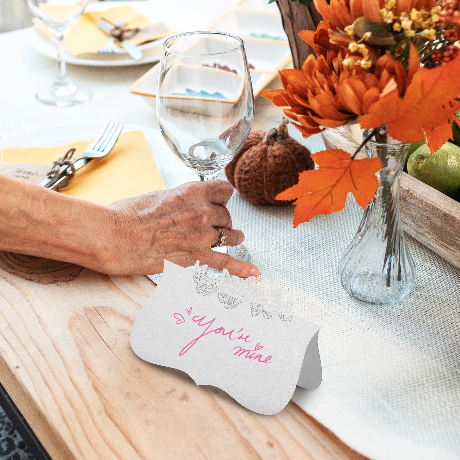 50Pcs Wedding Table Place Cards Small Tent Cards Excellent Texture Safe Lightweight Party Convenience Table Tent Place Card