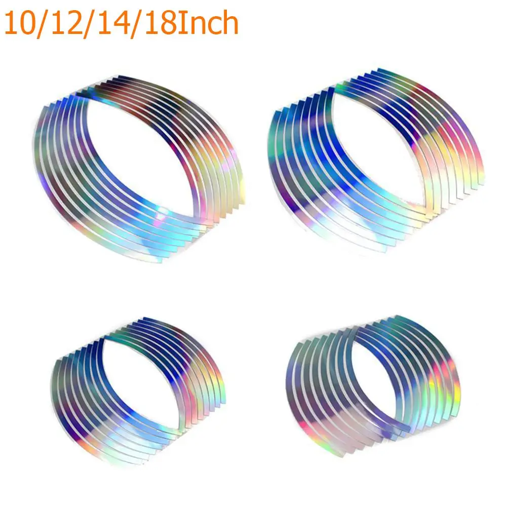 

PVC 10/12/14/18" Laser Wheel Rim Tape For Motorcycle & Car Reflective Body Sticker