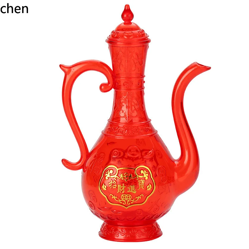 Cz offering plate thickened hot stamping plastic water crystal ingot offering cup offering bowl wine teapot suit complete