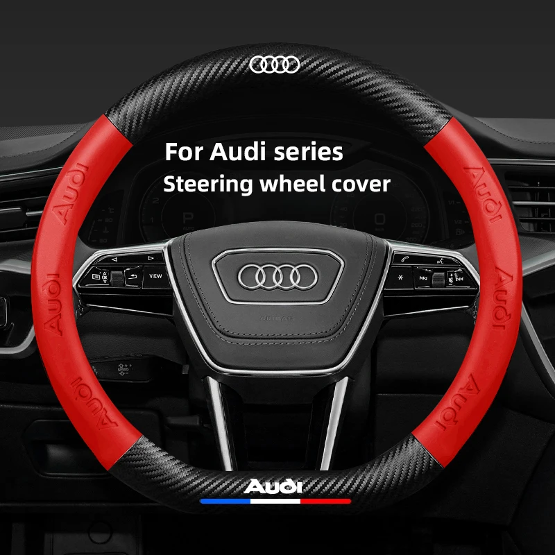 

Car Tire Valve/ Car Accessories Carbon Fibre Anti Slip Steering Wheel Cover For Audi Sline A3 A4 A5 A6 A7 A8 B8 B9 C6 Q3 Q5 Q7