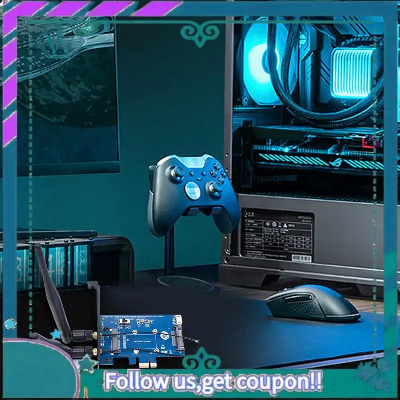 Verbessertes WLAN-Modul Mini PCI-E Express zu PCI-E 1X Adapterkarte 3G/4G zu PCI-E Development Board 2 Antennen