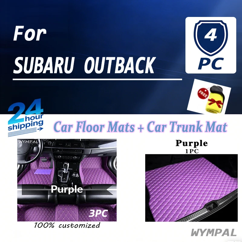 4pc Set car floor trunk mat for SUBARU OUTBACK 2015 2016 2017 2018 2019  with towel