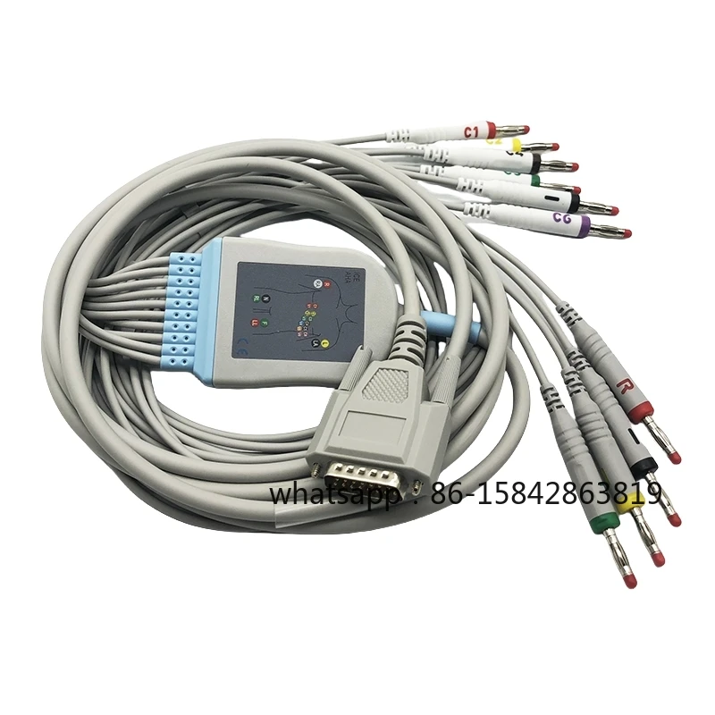 

Edan Compatible ECG EKG Cable 10 Leads Banana 4.0 for Spacelabs, Datascope, Nihon Kohden
