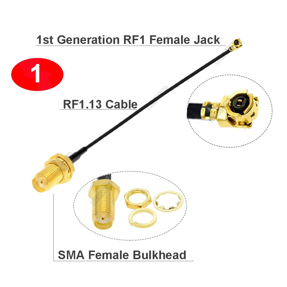 1pcs  Cable SMA Female to uFL/u.FL//-1  1 Male Plug WIFI Antenna RF Cable RG1.13 Pigtail Extension