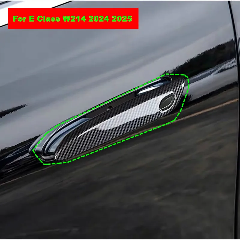 

Carbon Fiber Car Door Handle Shell ABS Protective Cover Trim For Mercedes Benz E Class W214 E260 E300 E350 2024 2025 Accessories