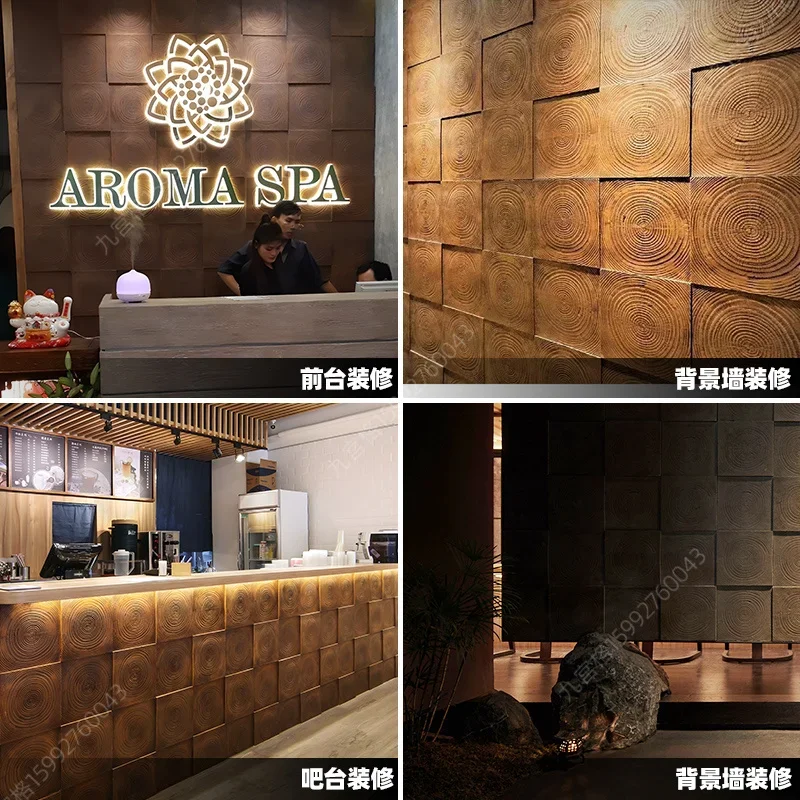 PU annual ring wood light cement component cultural stone simulation wood Background wall wood grain brick exterior wall brick - Image 4