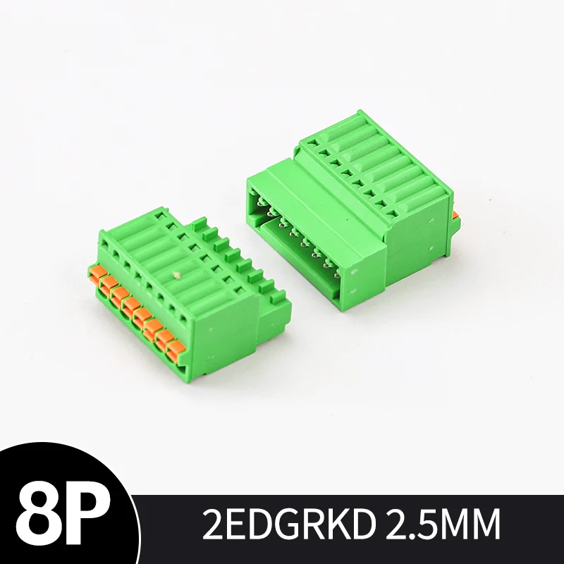 10Pairs 15EDGKDP-2.5mm 2p-16p Screw Free Solder Free Small Pitch Spring Butt Plug Male and Female Terminal Blocks 2EDGKD